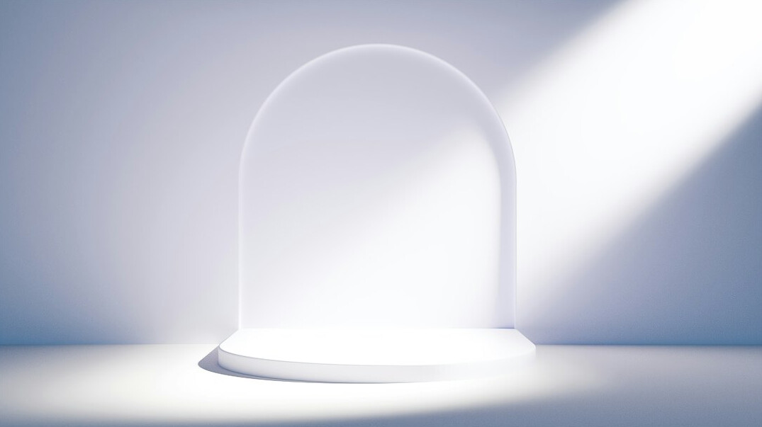 Empty podium illuminated by soft stage light