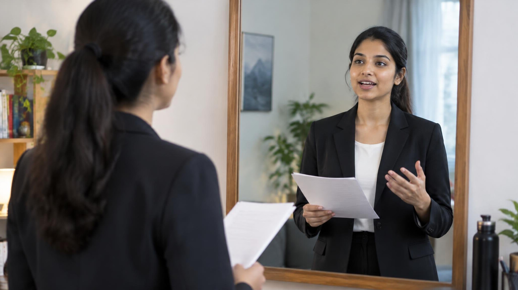 person practicing speech