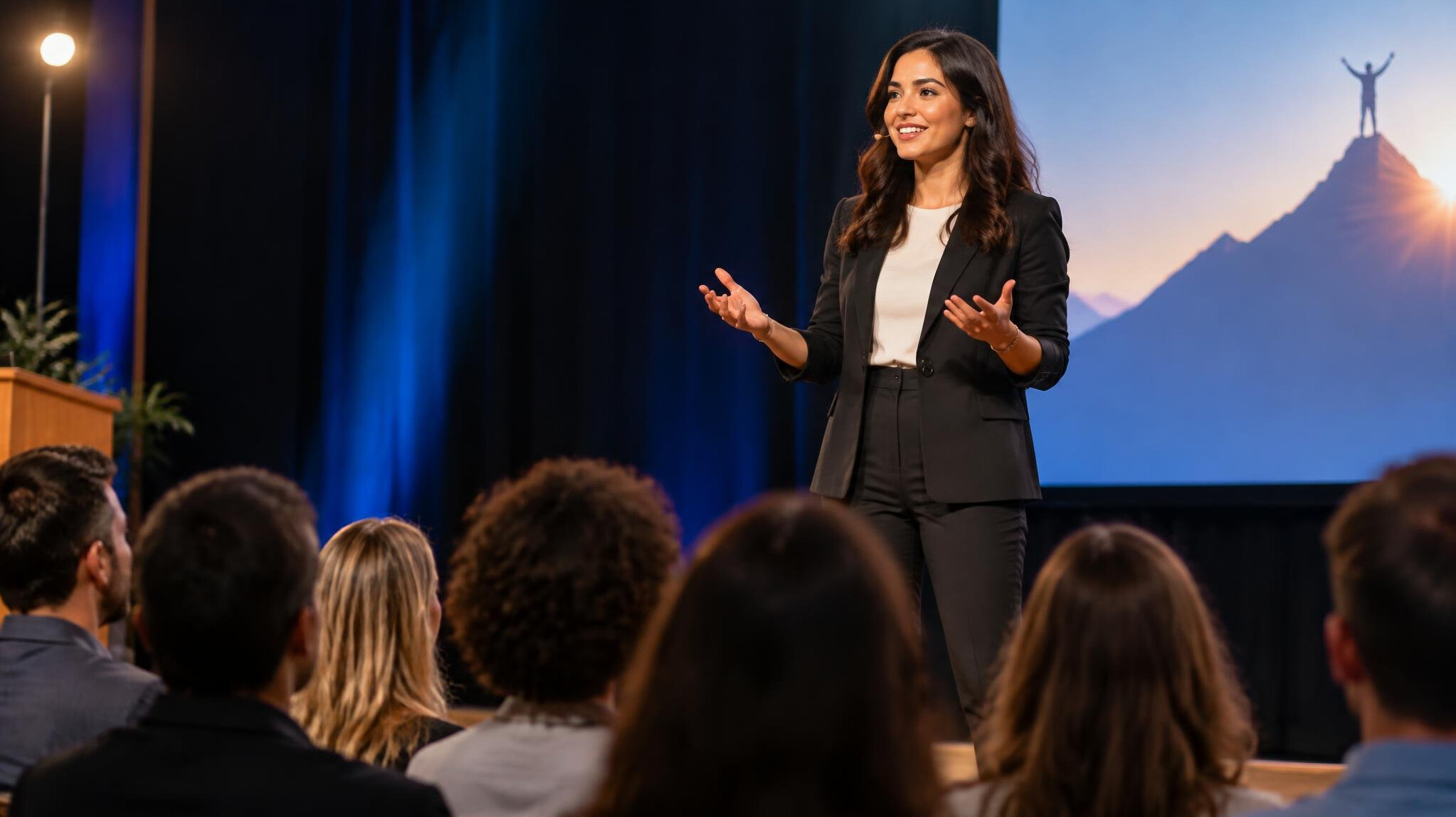 confident woman speaking