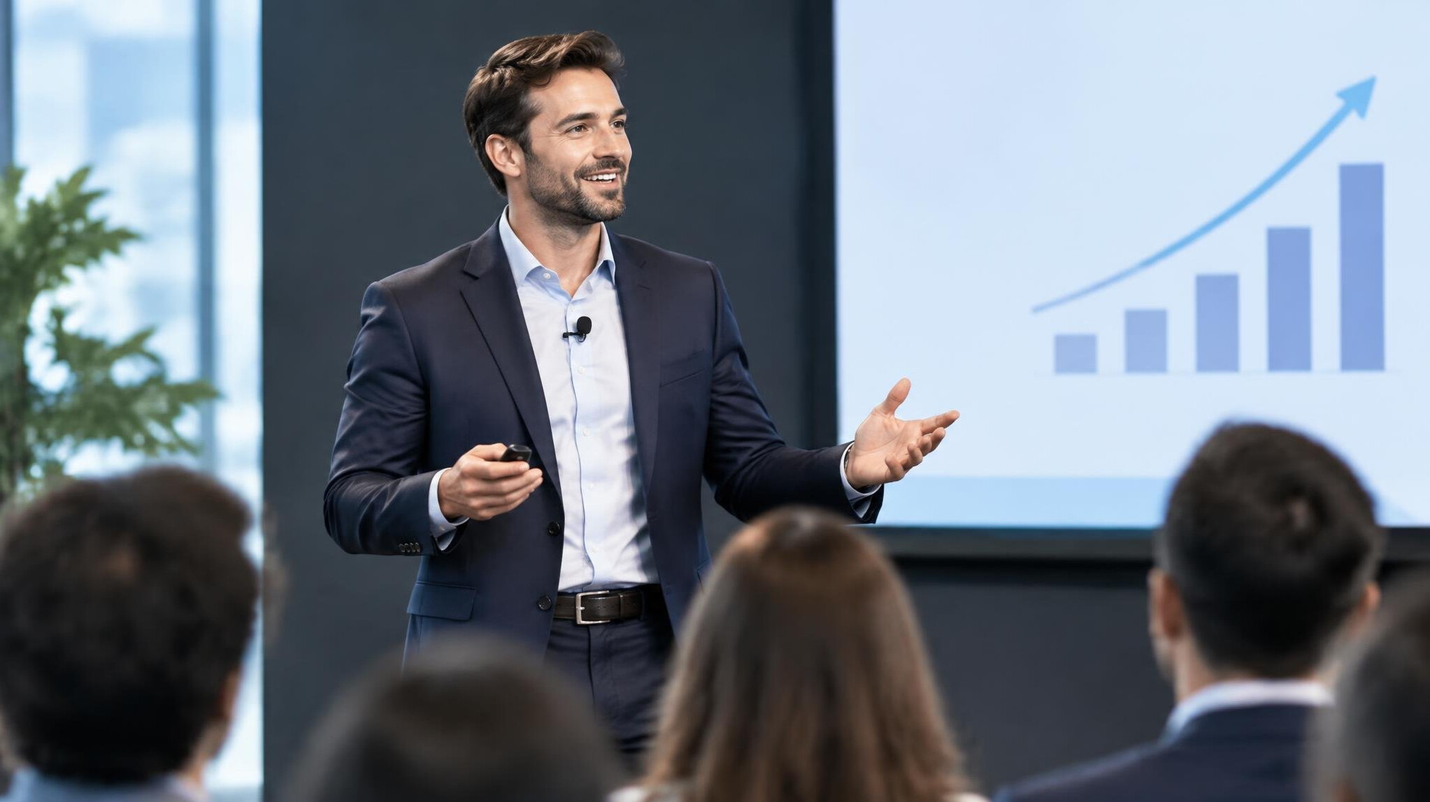 confident man speaking